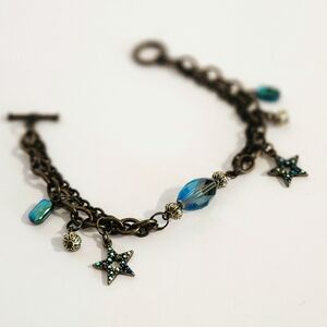 Bronze Antique Key Charm Bracelet, Authentic Key,